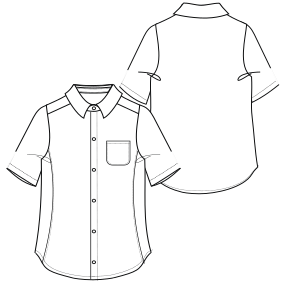 Patron ropa, Fashion sewing pattern, molde confeccion, patronesymoldes.com Shirt 6828 UNIFORMS Shirts